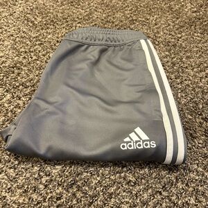Adidas ClimaCool gray athletic joggers track pants mens L striped zip bottom